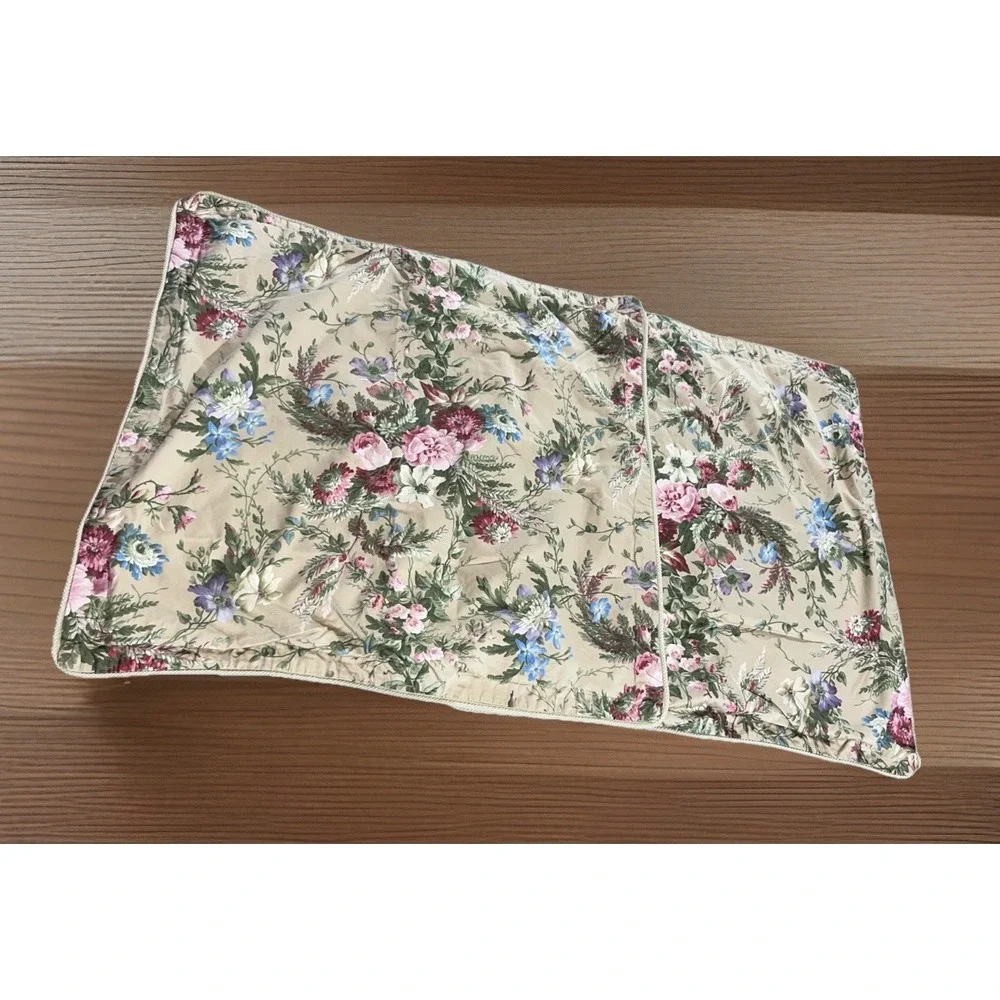 Vintage Ralph Lauren ADRIANA Floral Pillow Shams Cotton European Size Set Of 2